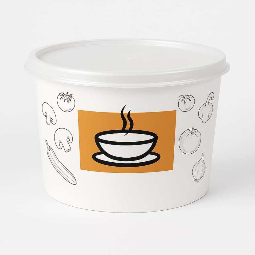 16oz Sade Karton Çorba Kasesi