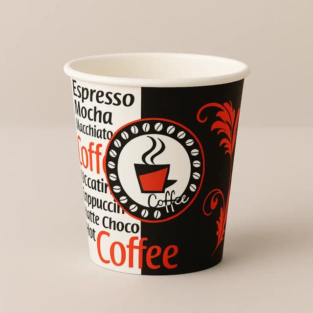 8oz Coffee Desenli Karton Bardak