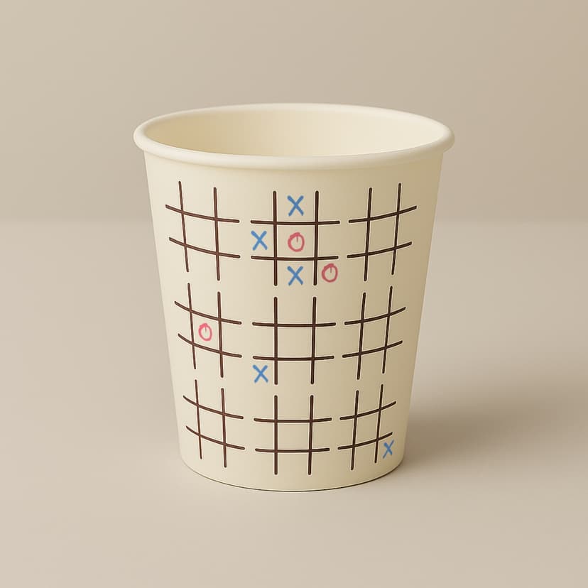 8oz XOX Desenli Karton Bardak